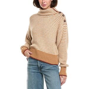 Amo Denim Womens Amo Stefania Alpaca & Wool-Blend Sweater, Brown